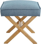 Amazon Brand – Rivet Mid-Century Modern X Stool Ottoman Chair, Indigo - Image 4