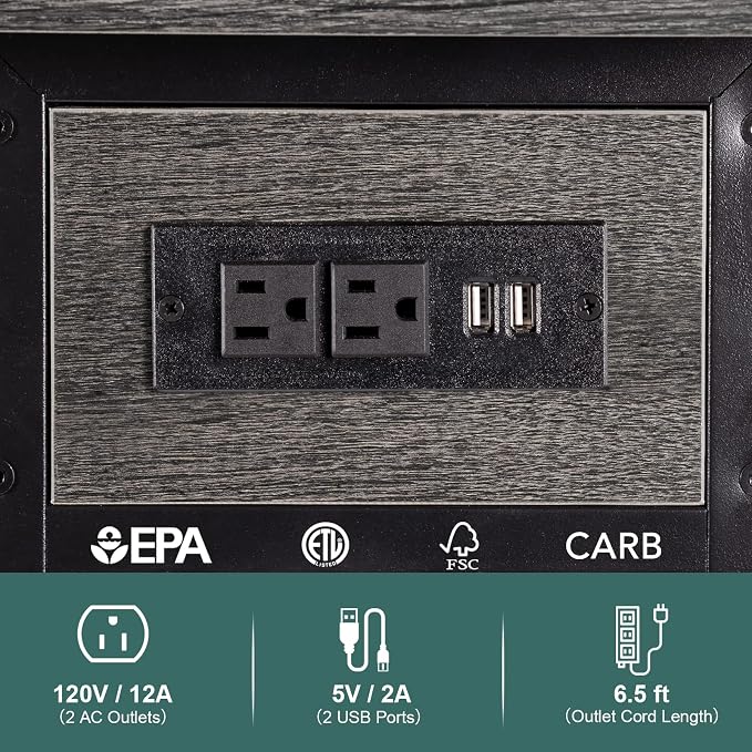 Yoobure End Table with Charging Station, Flip Top Side Table with USB Ports and - Image 6