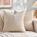 Fancy Homi 2 Packs Tan Decorative Throw Pillow Covers 20x20 Inch by Fancy+Homi
