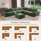 Vesgantti 143.7" Oversized Boneless Couch, Modern 7 Seater Modular Sectional - Image 8