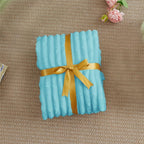 BEDELITE Striped Fleece Throw Blanket, Sky Blue, Soft Cozy, Lightweight Warm - Image 7