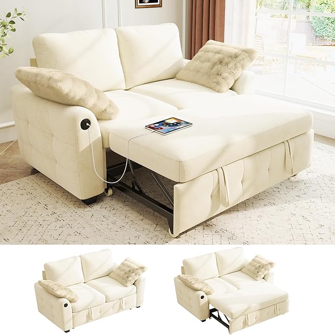 Ihanherry 59-inch Convertible Sofa Bed, Pull Out Sleeper by iHanHerry