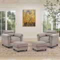 HAOMARKETS Corduroy 4-Piece Sofa Set, Upholstered Ottoman Set of 2 and Accent by HAOMARKETS