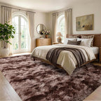 4x6 Tie-Dyed Brown Fluffy Soft Area Rug Non-Slip - Image 3
