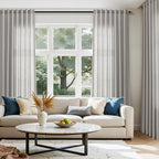 Light Gray Linen Curtains for Living Room 120 Inches Long Back Tab Light - Image 6