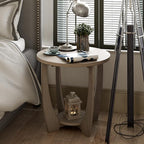 Round Farmhouse End Table for Small Spaces, French Country Accent Side Table - Image 5