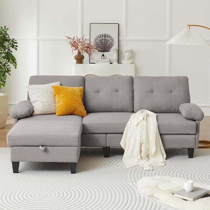 84" Convertible Sectional Sofa, Deep 3-Seat L Shaped Sectional Couch - Image 7
