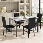 Hooseng Dining Table Set for 4, Faux Marble Small Kitchen Table Chairs Set of 4 - Image 3