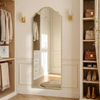 Besdomus Scalloped Full Length Mirror: 21"x56" Gold Arched Floor Mirror - Image 5