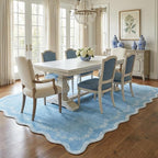 GarveeHome Scalloped Area Rugs 8x10 Large Blue Washable Living Room Rug | Soft - Image 3