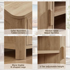 Joaxswe Farmhouse 55" Entertainment Center, Natural Oak Tv Stand - Image 6