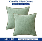 MIULEE Decorative Couch Throw Pillow Covers 18x18 Inch Greyish Green 2 Pack | - Image 6
