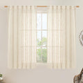 Beige Linen Curtains 45 Inches Long by LAMIT