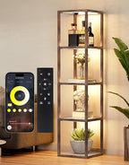 PARTPHONER Floor Lamp Glass Display Shelf by PARTPHONER