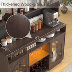 54" Coffee Bar Cabinet with Pegboard, Baskets & Movable Charging Station - Image 3