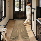 Lahome Geometric 2x8 Runner Rug, Neutral Non Slip Kitchen Entryway Runner | - Image 3