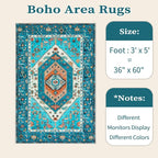 SERISSA 3x5 Washable Non Slip Boho Area Rug - Image 6