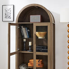 67" Tall Display Cabinet with Glass Doors, Glass Display Case Storage Cabinets - Image 7