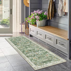 Yamaziot 2x10 Washable Hallway Runner Rug Non Slip Floral Carpet, Sage Green | - Image 7