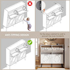 Nicetree Shoe Cabinet with 4 Flip Drawers, Freestanding Shoe Organizer Cabinet - Image 9