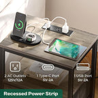 Huuger Nightstand with Charging Station, Fabric Drawers, End Table with Open - Image 4