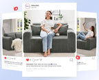 Hobestluk Couch Sofa 2-Seater Foam Sofa Loveseat - Image 4
