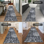 HEBE Hallway Runner Rug 2'x8', Washable Non Slip Kitchen Rug Runner | Soft Boho - Image 5
