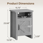 JUMMICO Farmhouse Nightstand, Modern Bedside Table - Image 7
