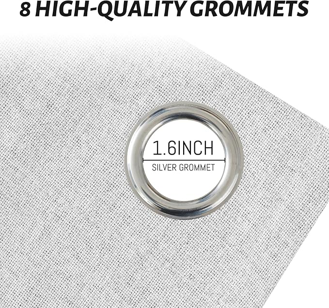 Yakamok White Linen Textured Curtains 63 Inches Long - Image 4