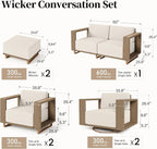 SUNSHINE VALLEY 7 Pieces Patio Furniture Set, Outdoor Wicker Conversation Set - Image 6