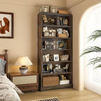 TVU 6-Tier Wooden Book Shelf, Floor-Standing Display Bookcase, 77.2" H x 31.5" - Image 9