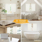 Natural Linen Curtains for Kitchen Windows Over Sink, 42 x 48 Inch | Faux Linen - Image 6