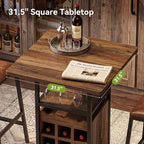 LITTLE TREE Square Bar Table, Wine Bar Cabinet - Image 6