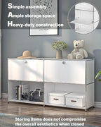 Metal Sideboard with 2 Flap Doors, DIY Modern Home Furnishing, Foyer - Image 4