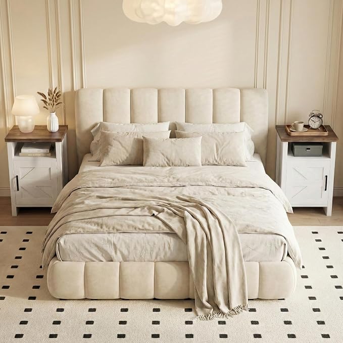 YESHOMY Farmhouse Modern Nightstand - Image 3