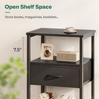 Huuger Night Stand with Fabric Drawer, Side Table with Mesh Shelf, Bedroom - Image 7
