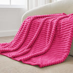 BEDELITE Ribbed Twin Blanket for Couch & Bed, Hot Pink, Warm Yet Lightweight - Image 7