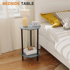 Small Round Side Table, 2-Tier Modern Accent/Bedside Table - Image 3