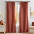 PleatedDrapes Decorative Burnt Orange Sheer Curtains 96 Inches Long by PleatedDrapes