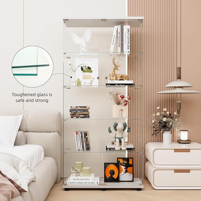 FLYMUHJIA Curio Cabinets with Tempered Glass Doors - Image 7