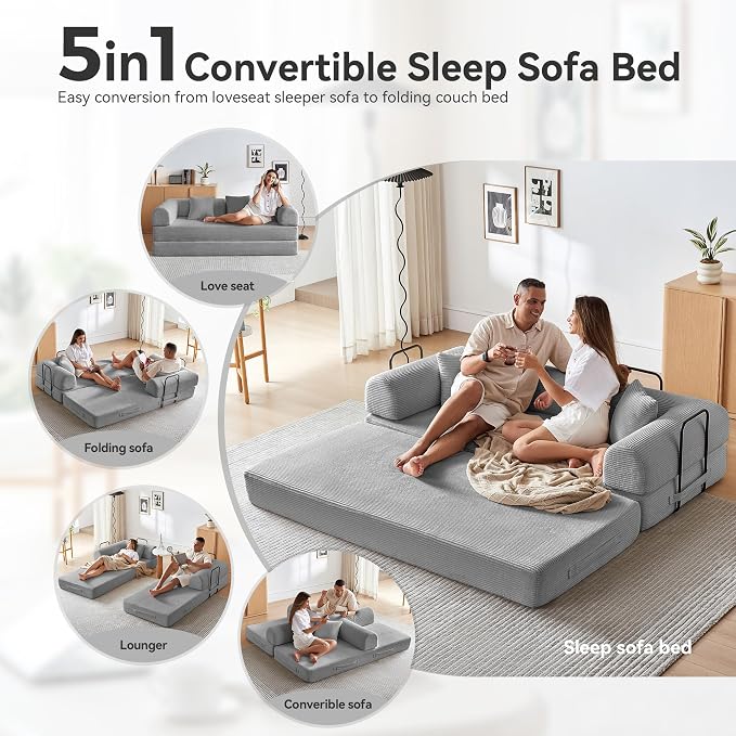 Convertible Sleeper Sofa Bed, Sleeper Sofa - Image 6