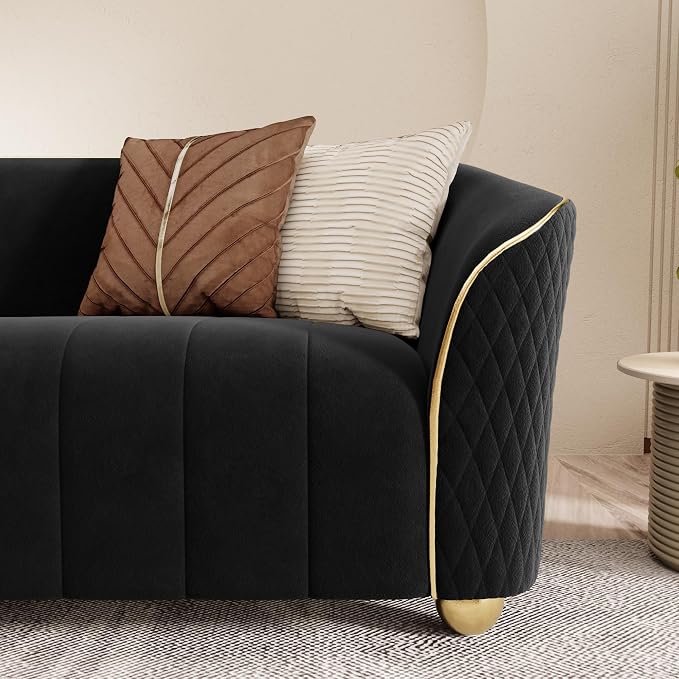 2-Piece Luxury Velvet Sofa Set for Living Room, Elegant Design Couch Set - Image 6