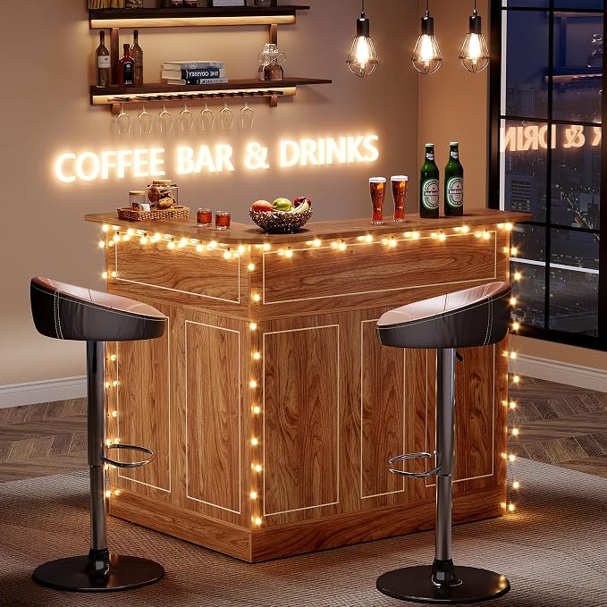 LITTLE TREE Bar Cabinet, 4-Tier Home Mini Bar Cabinet - Image 4