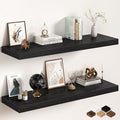 Black Floating Shelves 48Inch Long, 12 Inch Deep Floating Shelves by FunMemories