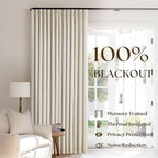 Cream Beige Linen Blackout Curtains Pinch Pleated 102 Inches Long | Memory Shape - Image 3