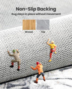 AMADA HOMEFURNISHING 9x12 Area Rugs, Low-Profile Large Washable Area Rug - Image 6