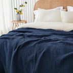 EMME Muslin Blankets for Adults Throw Blanket for Couch Breathable Gauze Soft - Image 3