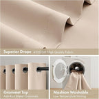 MIULEE Beige 100% Blackout Curtains - Image 7
