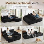 96" Cloud Sectional Couch with L-Shape Chaise, Modular Comfy Sofa Chaise Longue - Image 7