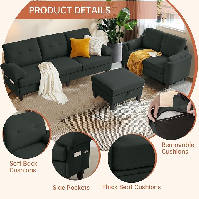 5 Seat Sectional Sofa Set for Living Room Set - Image 3
